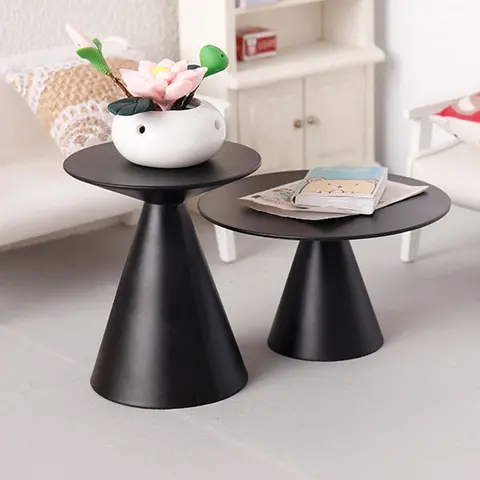 1 st dockhusmöbler järn runt soffbord minimöbler miniatyrleksak modell låtsaslek simuleringsmöbler leksaker 6 best sales dockbord - №6