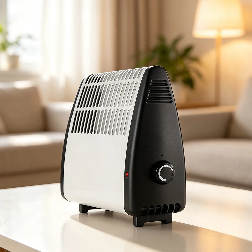 Low-Noise Forced-Air Heater for Small Rooms up to 10 Sq M Featuring Automatic Cycling Based on Set Temperature