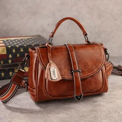 Retro Women Handbags Leather Ladies Shoulder Bags Fashion Female Side Bags