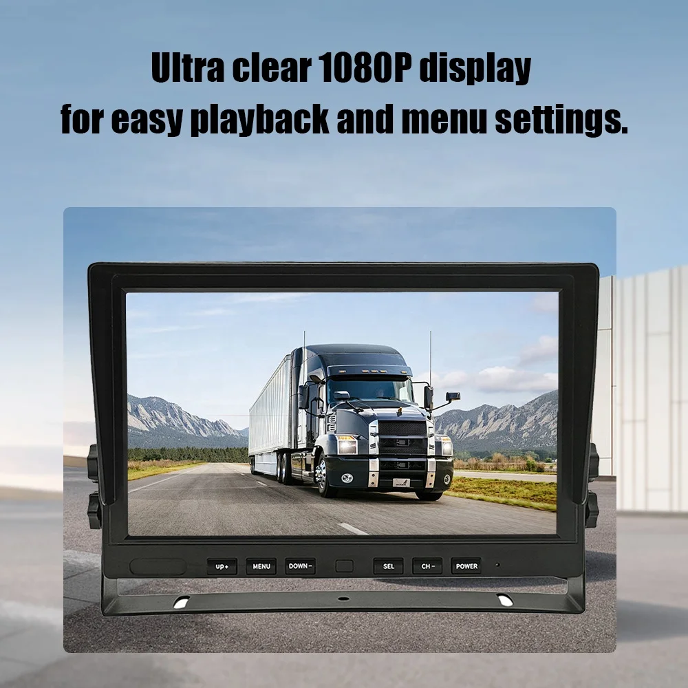 Security AHD Camera Car ADAS System Truck Camera Kit RV Backup Rear 10.1 Inch Screen Monitor Display For Vehicle Heavy Duty