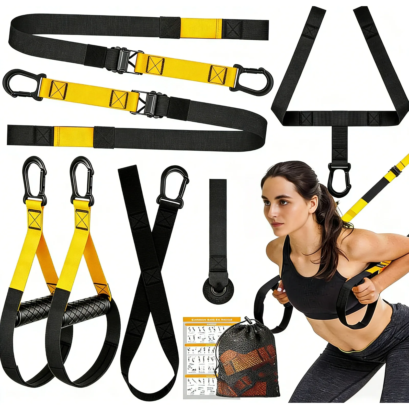 Kit d'entraînement de résistance pour l'entraînement du corps entier avec sangles de suspension, anc