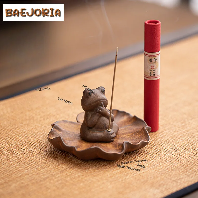 BAEJORIA Lotus Pond Frog Fun Thread Incense Burner Home Indoor Aromatherapy Furnace Zen Yoga Sleeping Agarwood Censer Burner