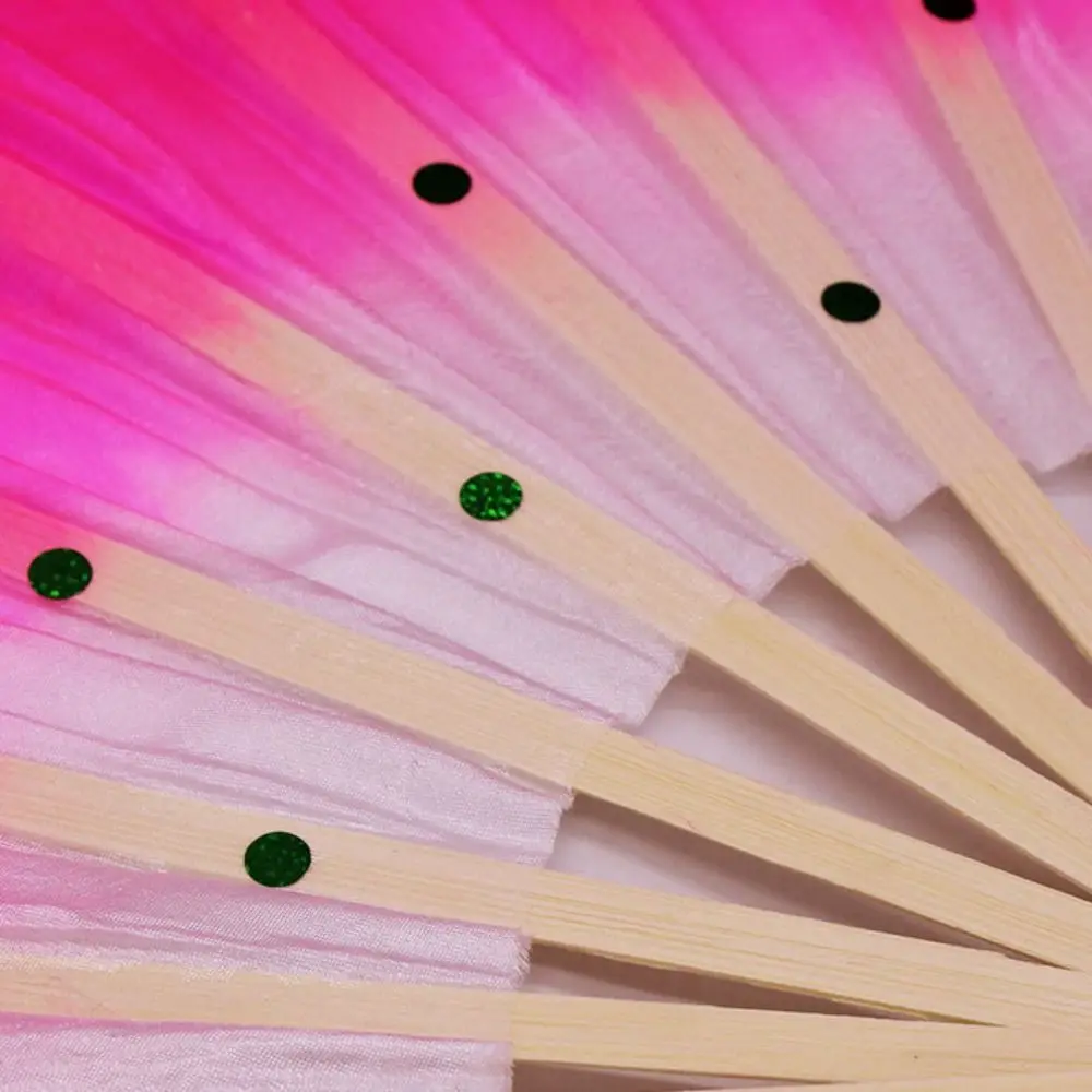 Hot Sell Long Imitation Belly Dancing Fan 26cm Peacock Silk Fans Kid Women Dance Bamboo Fans