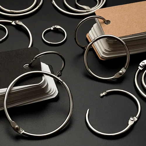 Imagen 2 del producto Juego de anillos de Metal para encuadernación de hojas sueltas, anillas de encuadernación para cuaderno, diario, Clips, 5 unidades