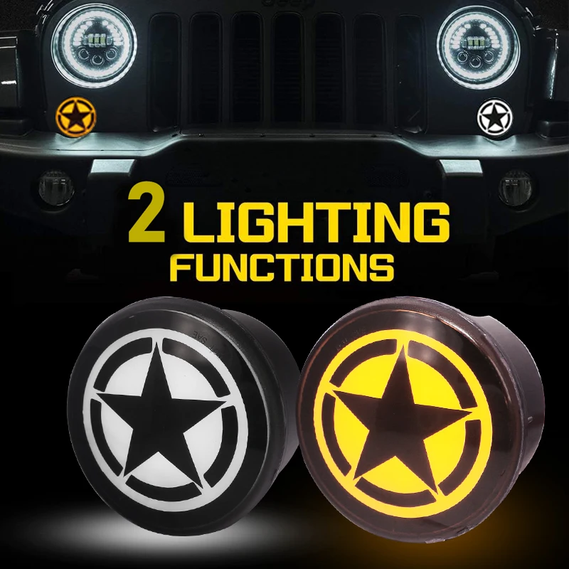 

2 шт. передний указатель поворота в сборе для Jeep 2007-17 Wrangler (белый для вождения/DRL и янтарный для указателей поворота)