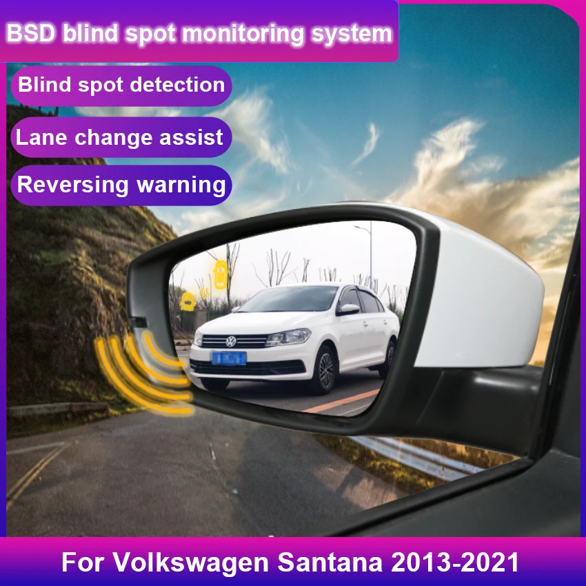 Car Blind Spot Detection System BSD BSA BSM Car Sensors Drive Rear Mirror Monitoring For Volkswagen Santana 2013-2021