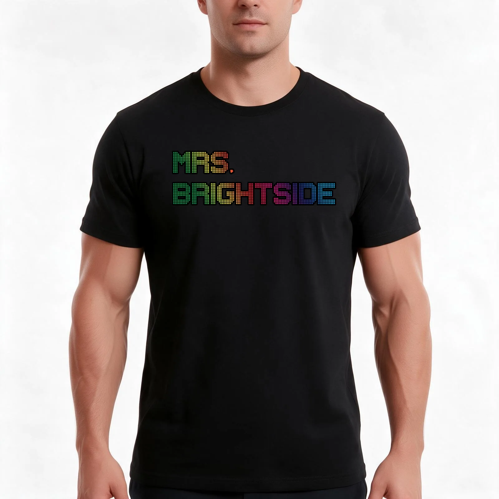 mrs. brightside T-Shirt, Summer Casual Cotton Tee, Oversized Streetwear Tops, Vintage Graphic Print, Loose Fit Short Sleeve