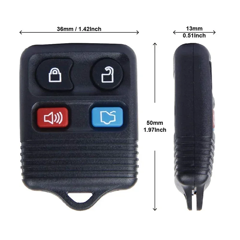 1pcs 3 4 Button Remote Control Car Key Fob Transit Keyless Entry 315MHz 433mhz For Focus Ford Mazda Clicker Transmitter Explorer