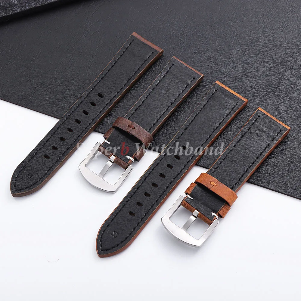 20 مللي متر 22 مللي متر بولي ماتي ماتي الجلود حزام (استيك) ساعة ل أوميغا ل سايكو حزام الرياضة خمر حزام الساعات الرجال النساء الرياضة سوار ل Smartwatch #2