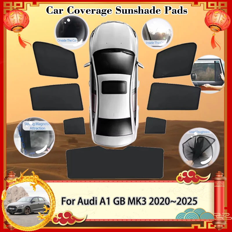

For Audi A1 GB MK3 2020~2025 5-door hatchback Car Sunshade Visor Magnetic Sunshade blocking Curtain Privacy Shading Accessories