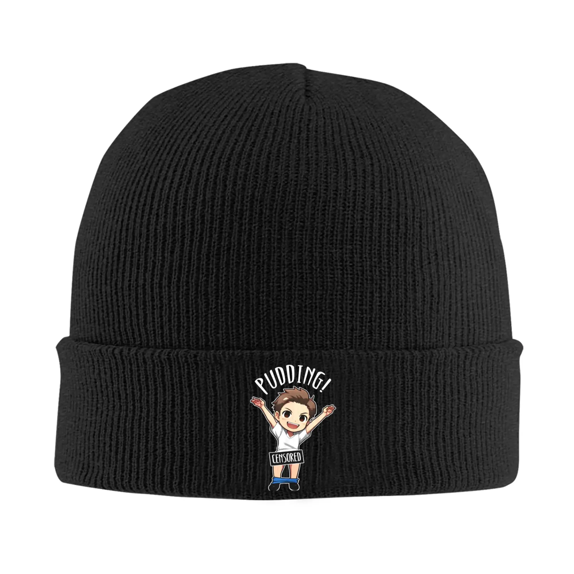 Chibi Pudding Scene Funny Knit Hat Beanie Winter Hat Warm Unisex  Hip-hop Supernatural Caps for Men Women Gift,