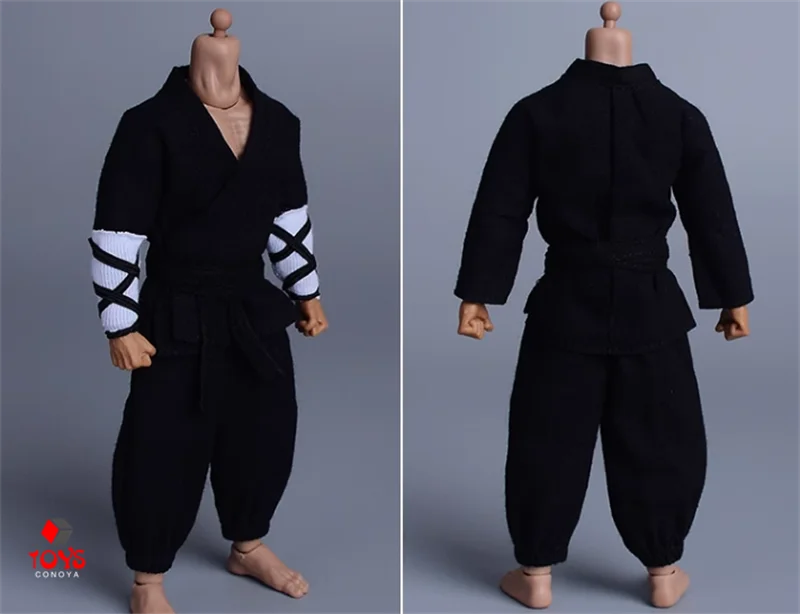 Romankey-Martial Monk Luta Roupas Set, 1/12 Homem Soldado, Wuxia Lanterna Calças, Roupas Modelo Fit, Action Figure Body Doll, 6"