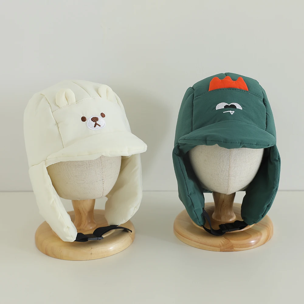 

Winter Baby Hat Cartoon Plush Baby Boys and Girls Hat with Earmuffs Outdoor Warm Kids Ear Protection Cap Infant Windproof Beanie