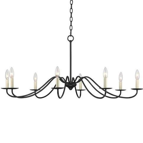 Classic and Traditional  Light Dimmable Metal Chandelier Black Farmhouse Chandelier Classic Minimalist Rustic Candle Chandelier