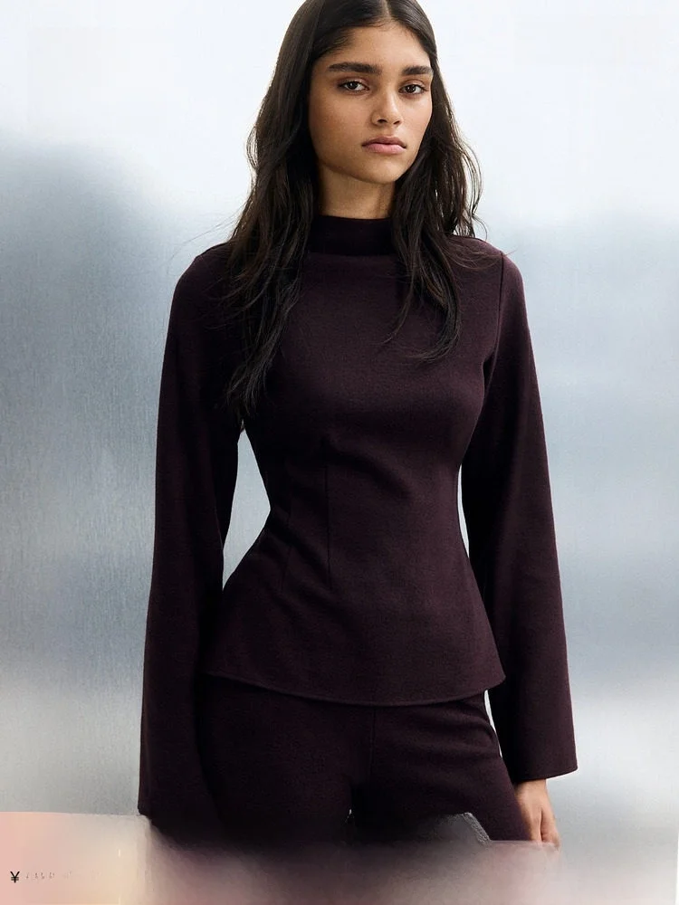 

Красный вязаный свитер Ele для женщин: модный, весенний, для ношения под одеждой, приталенный, из смесового полиэстера и хлопка, с пуговицами