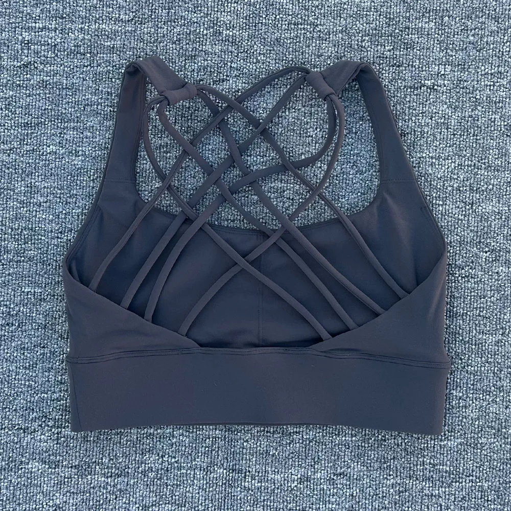 New Fitness Sports Bra for Women Push Up Cross Back Shockproof Running Gym Training Workout Yoga Underwear Crop Tops image 5