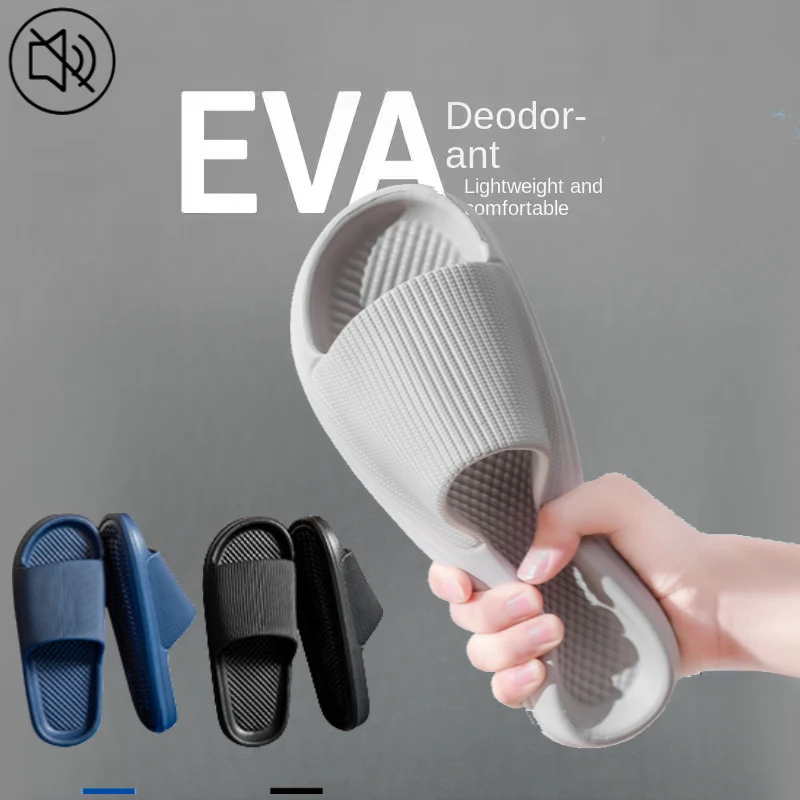 Unisex EVA Thick Sole Flip-Flops-Anti-Slip Bathroom Slippers with Comfortable Wear-Resistant Design for Home Shower & Indoor Use
