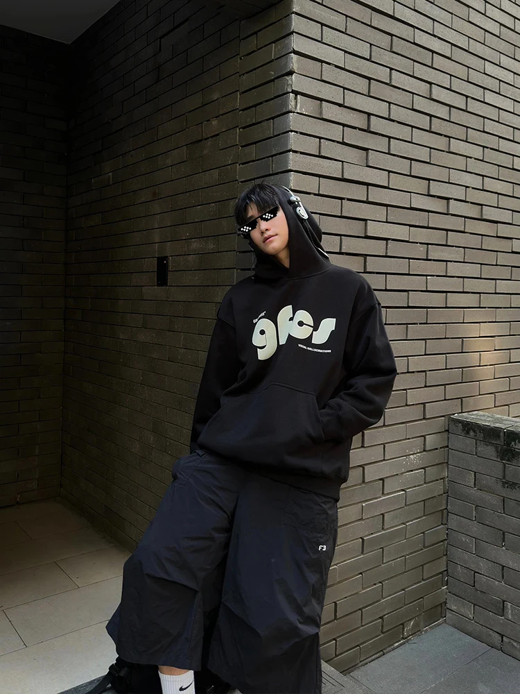 

Оверсайз худи-куртка Jaet Bla ex для пар, весна-осень, свободный крой, молодежный стиль, из полиэфирного волокна, повседневная одежда