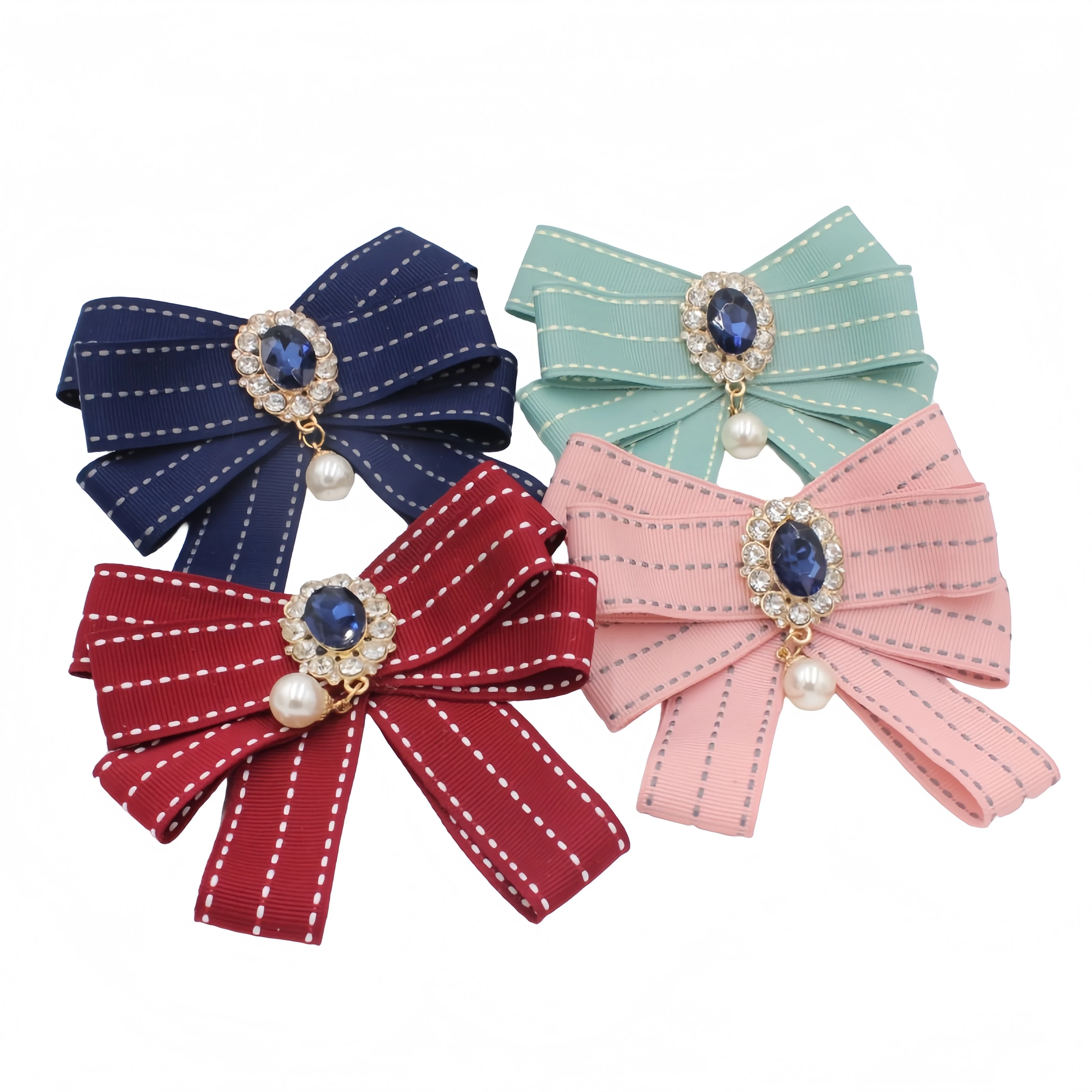 Handgemachte Mode neue Schmetterling Knoten Band Diamant Fliege College weiß Strass Candy Farbe Fliege Geschenk für Schule Mädchen Krawatte