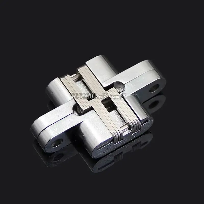 

Durable 2PCS Stainless Steel Cross Hinges Invisible Hidden Cupboard Cabinet Wooden Boxes Hinges Folding Door Hinges