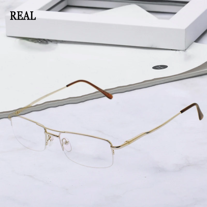REAL Simple Design Retro Metal Optical Frame Rectangle Spectacle Frames IP Plating Eyewear
