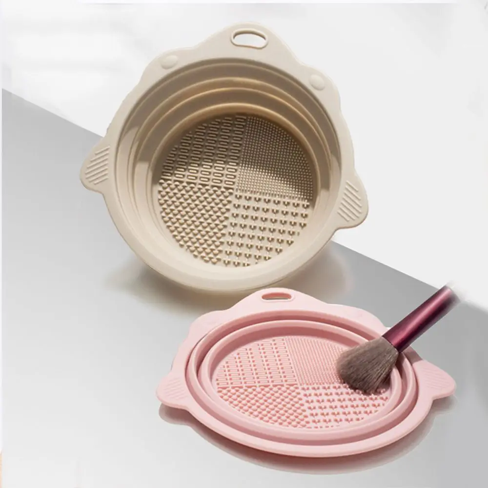 Cleaning Brush Cleaning Tool Silicone Makeup Brush Cleaner Folding Cleaning Bowl Scrubber Board Cosmetic Brush Cleaning Mat