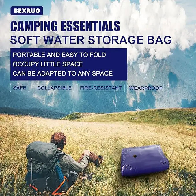 PVC Water Storage Bladder Bag 110-540L, Portable Large Capacity Tank for Camping, Caravan, Rainwater Collection & Irrigation