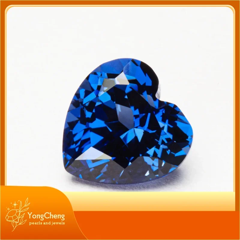 Lab Grown Sapphire Royal Blue Color Heart Shape Charm Gemstones For Diy Jewellery Making Materials Selectable AGL Certificate