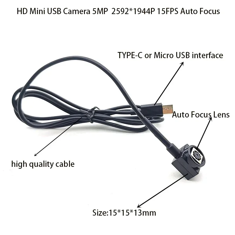 8MP IMX179 Type-C AF AutoFocus Webcam 1080P High Speed UVC OTG 2592*1944 30FPS USB Camera Module 5MP 8MP Mini CCTV Surveillance