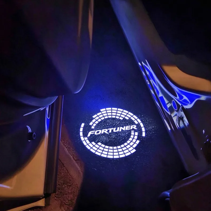 2Pcs For FORTUNER 2015-2024 2Pcs LED Projector Lamp Car Door Ghost Shadow Step Welcome Lights Accessories