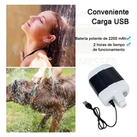 Sistema de Ducha Portátil con Bomba de Agua Recargable para Uso en Exteriores en Obras de Construcción y Durante Actividades de Camping