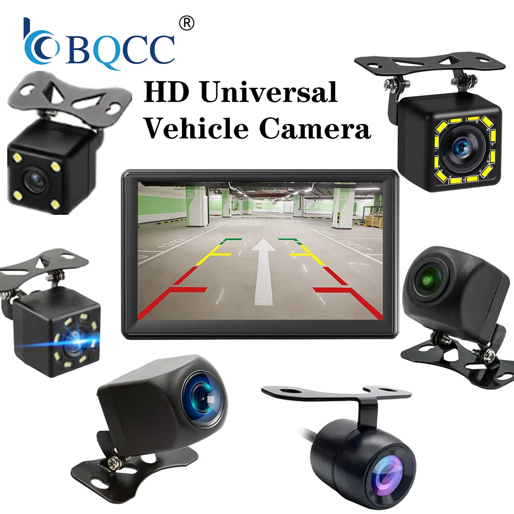BQCC Universal Car Reverse Camera HD Night Vision 140° Wide Angle Waterproof Rear View Backup Parking Camera