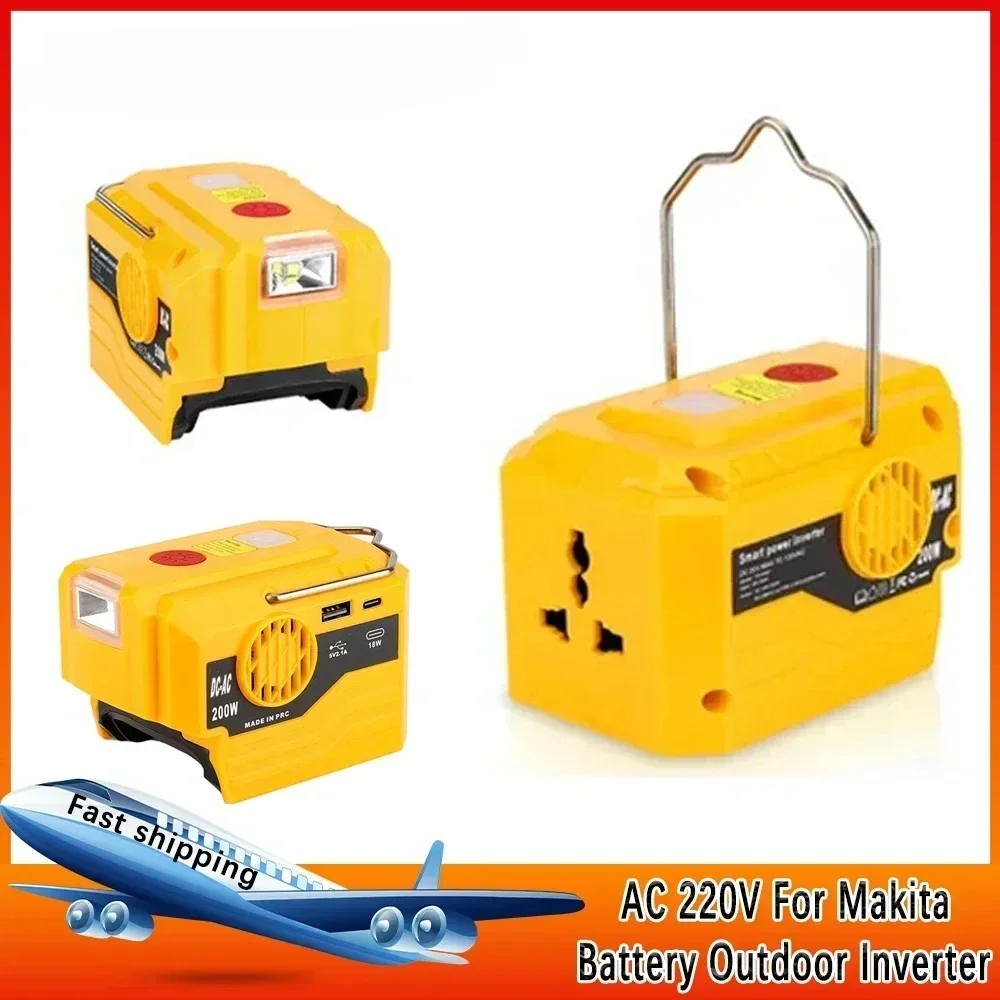 

For Dewalt Battery Power Supply Inverter DC 18-20V AC 120V/220V Dual USB Outdoor Camping Battery Adapter Power Tool Accessories
