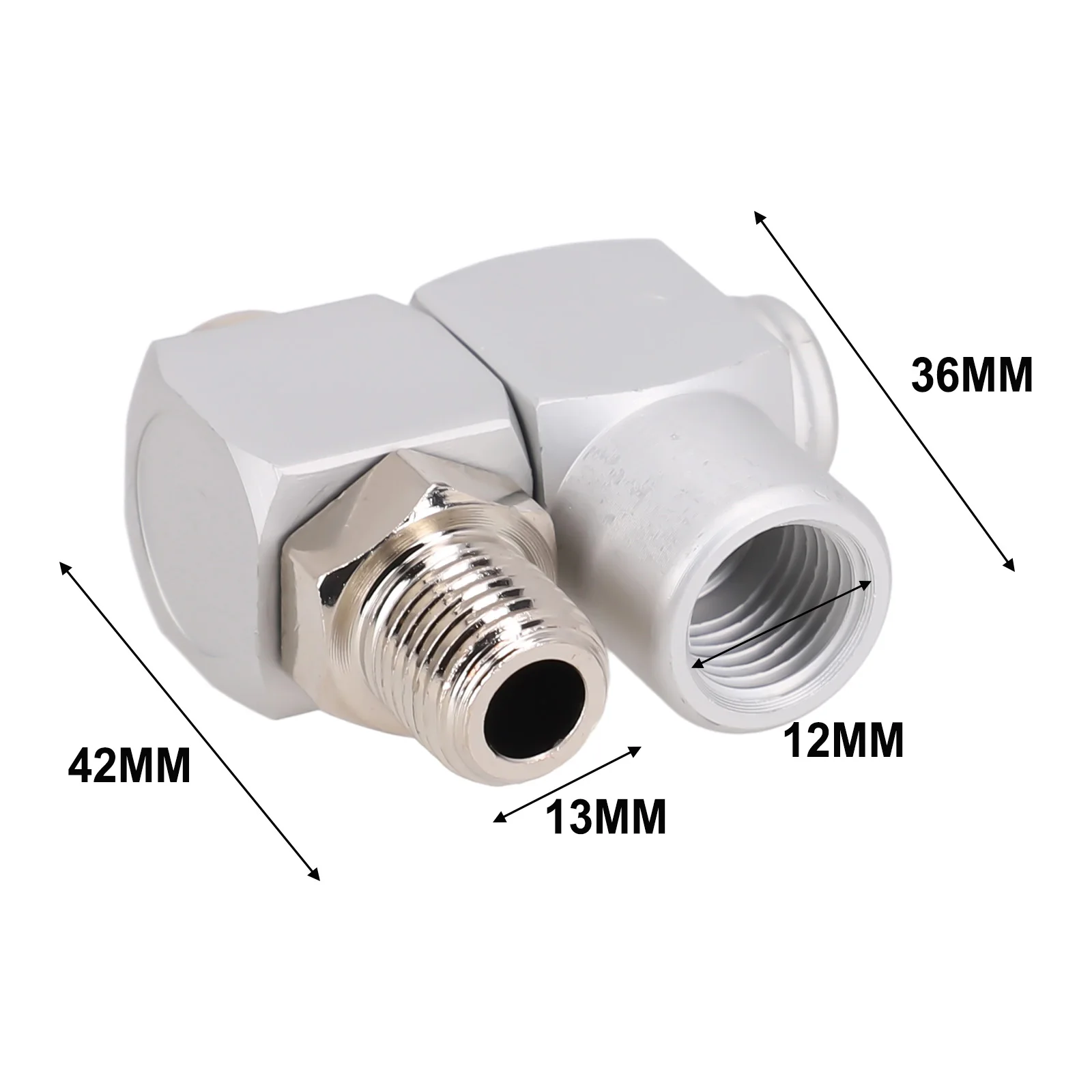 12.5mm All Degrees Swivel Air Hose Connector Adapter Pneumatic Part Adapter Flow Aluminum Alloy Tool Used For Compressor Car