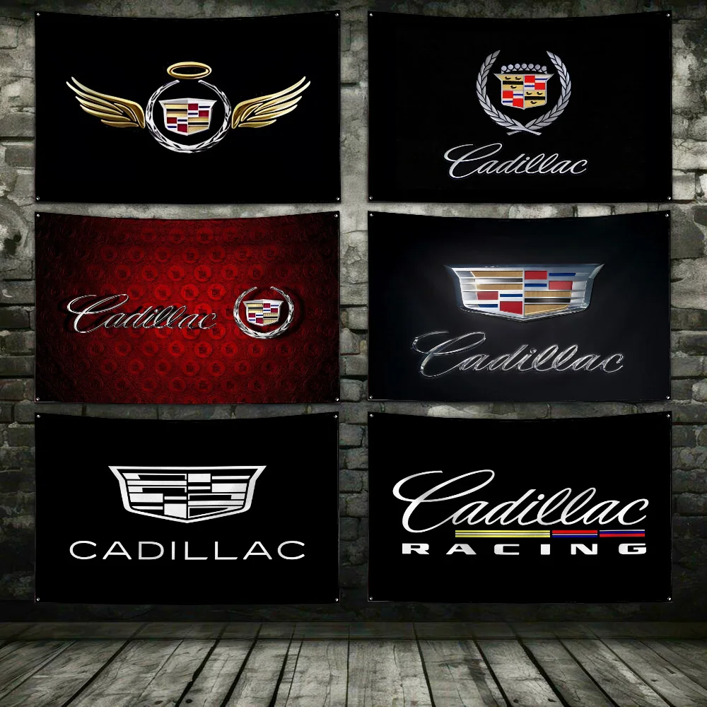 C-cadillacs Colorful  Flag Polyester Digital Printing Banner For Garage or Out door Decoration