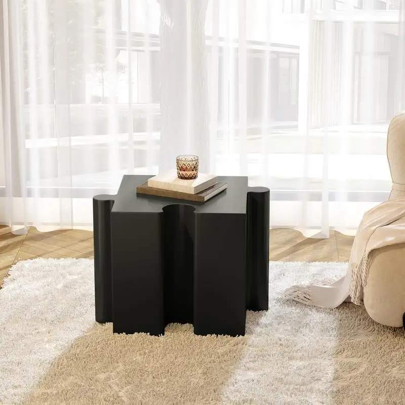 طاولة جانبية MGO ذات حافة مقعرة وحدات - اشترِ فرديًا أو الجمع بين تخطيطات مخصصة للاستخدام الداخلي والخارجي، لون أسود