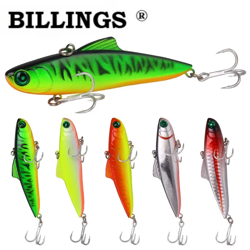 BILLINGS 1 Stück Weitwurf-Köder, Vib Sinking 8,5 cm/21 g, scharfer Dreifachhaken mit Blutrinne, künstlicher Köder, praktisches Angelzubehör