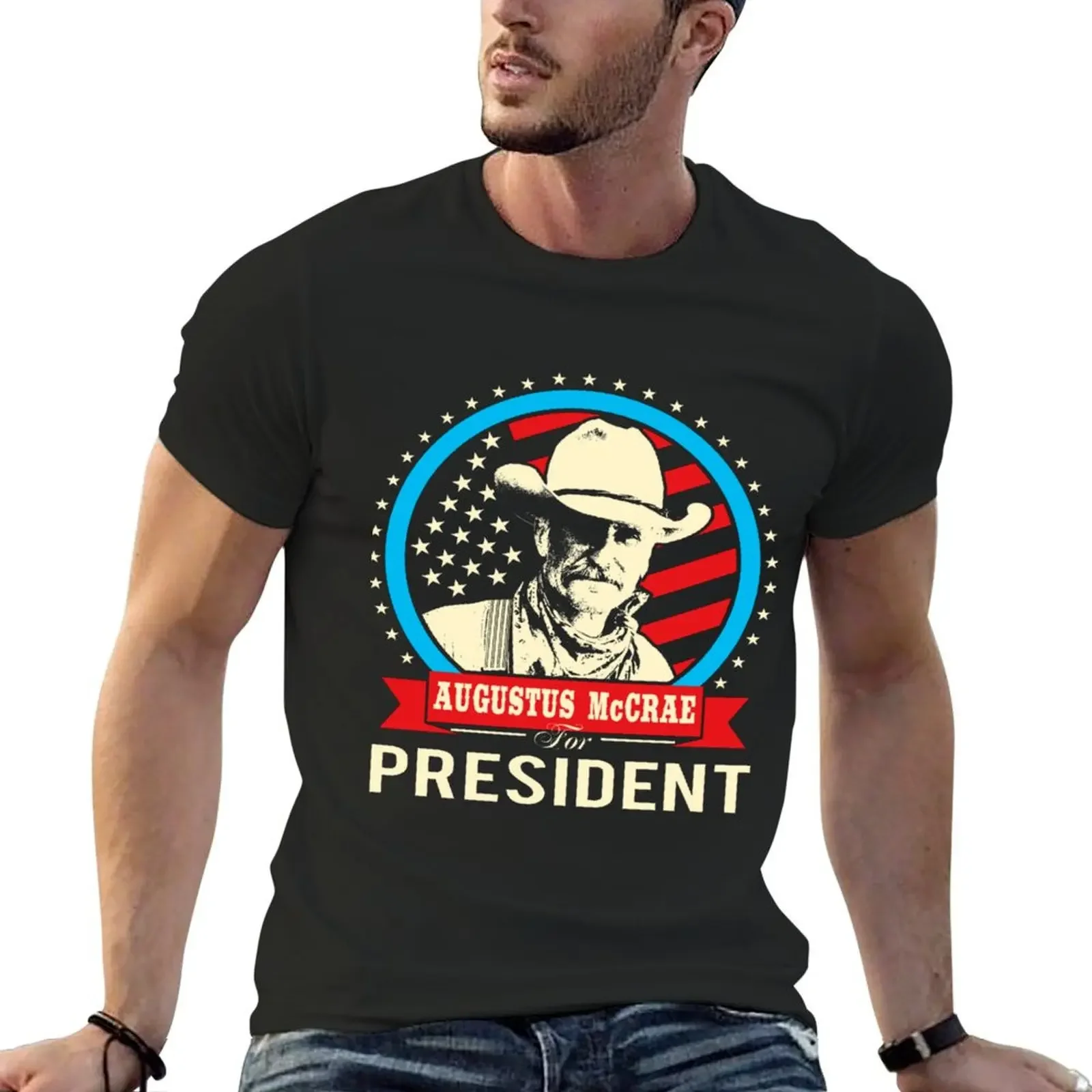 Lonesome dove- Augustus McCrae for President T-Shirt plus sizes boys whites Aesthetic clothing mens t shirts pack