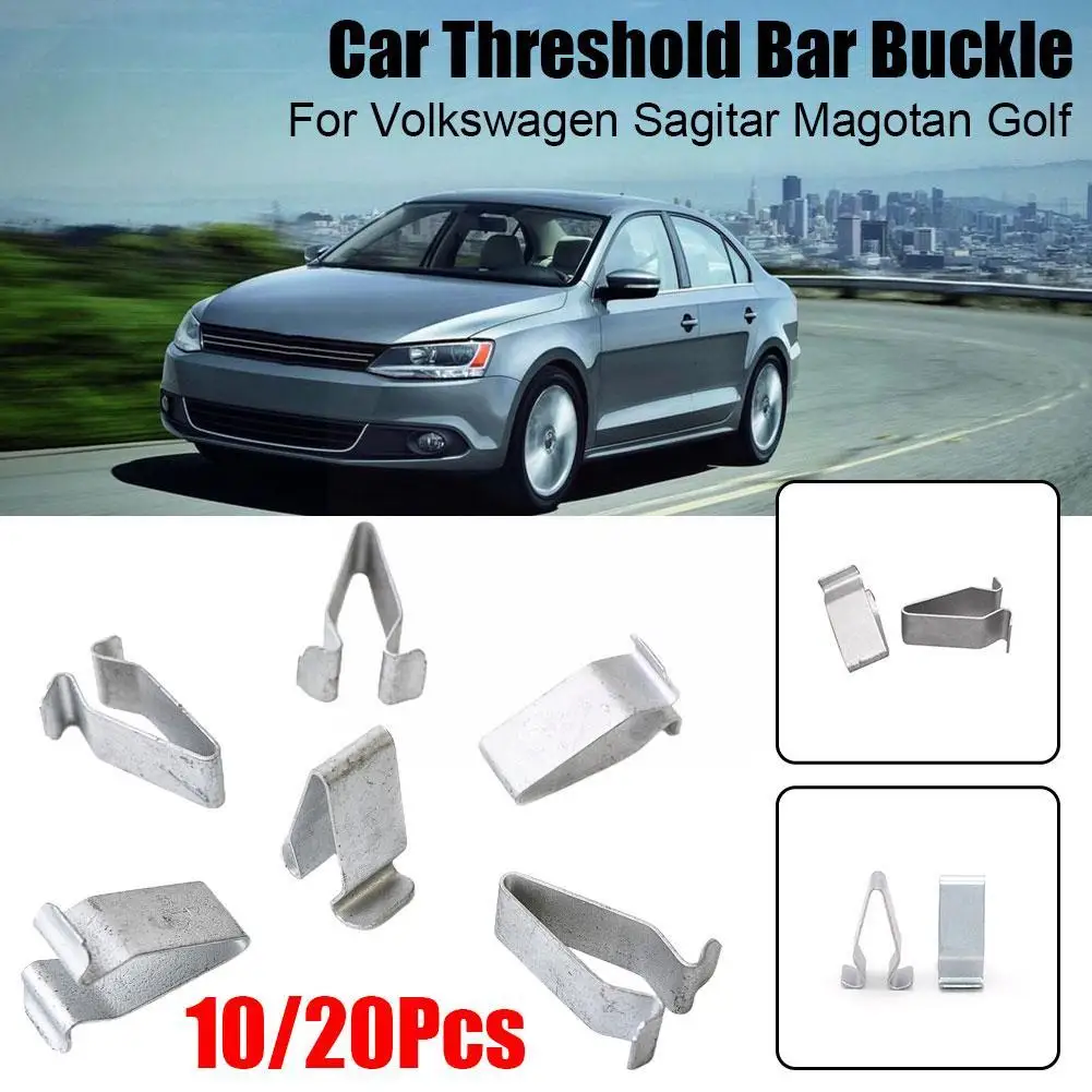 10/20pcs Car Door Strip Lining Metal Fastener Clips for VOLKSWAGEN Seat Car Trunk Tailgate Retainer Clamps