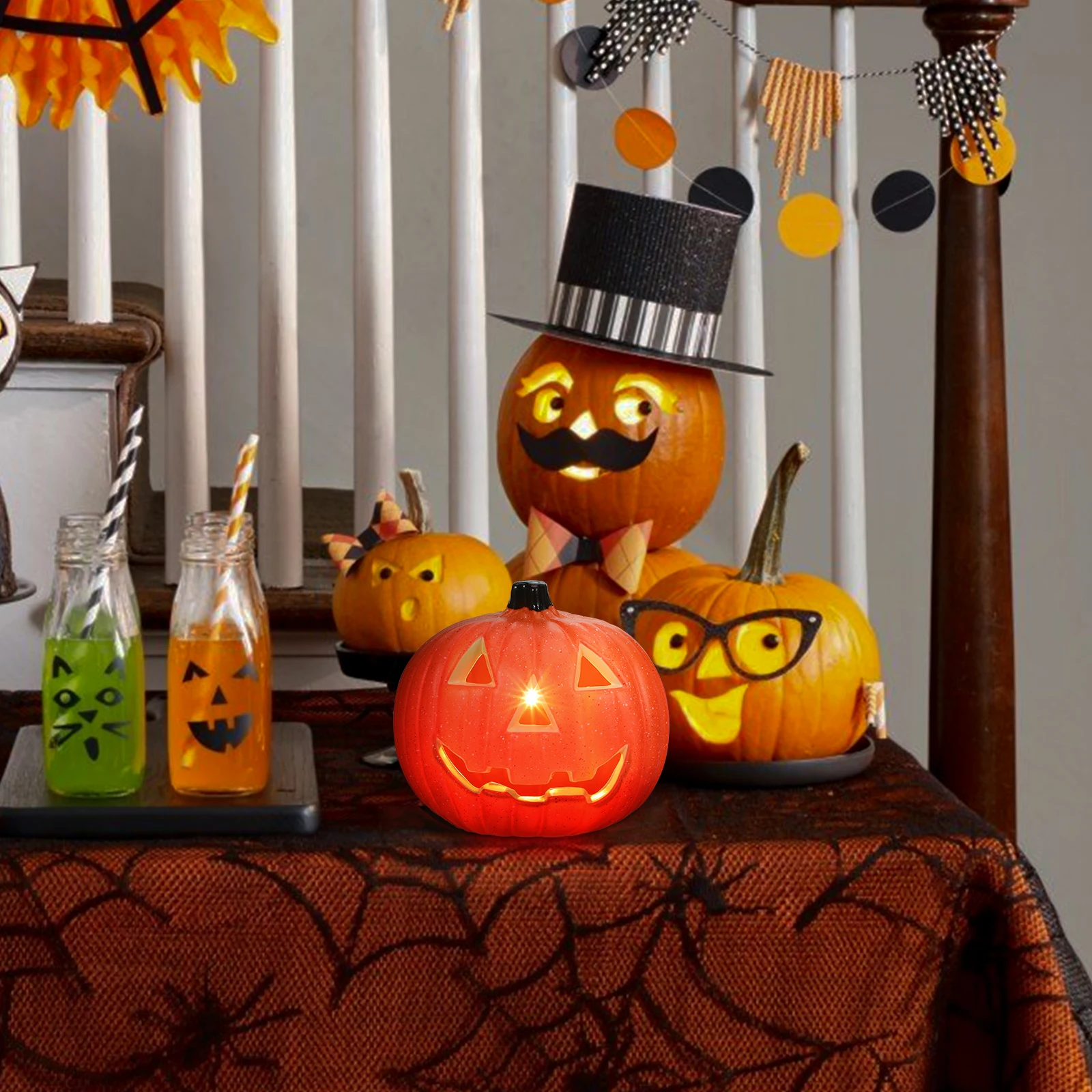 

Halloween Lantern Operated Orange Light Decor For Indoor Outdoor Party Led Jack O Lantern Pumpkin Decoration Halloween