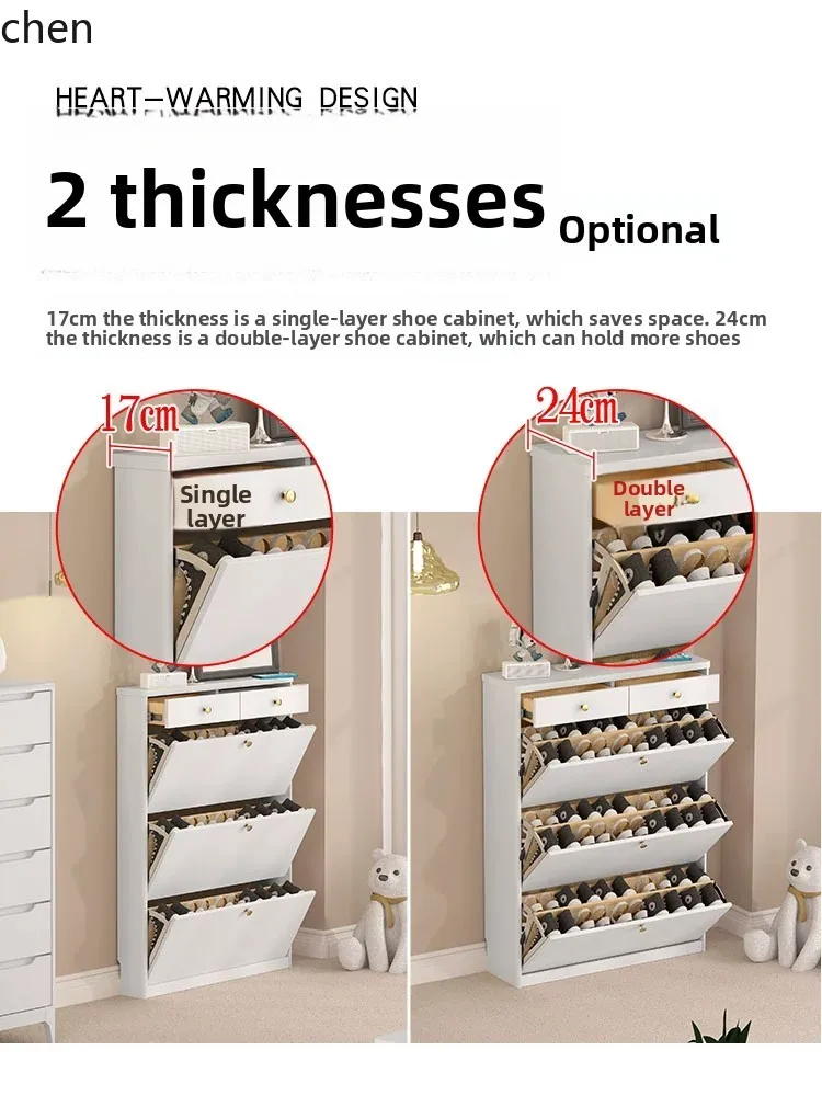 

QZT pure solid wood flip shoe cabinet for living room decoration