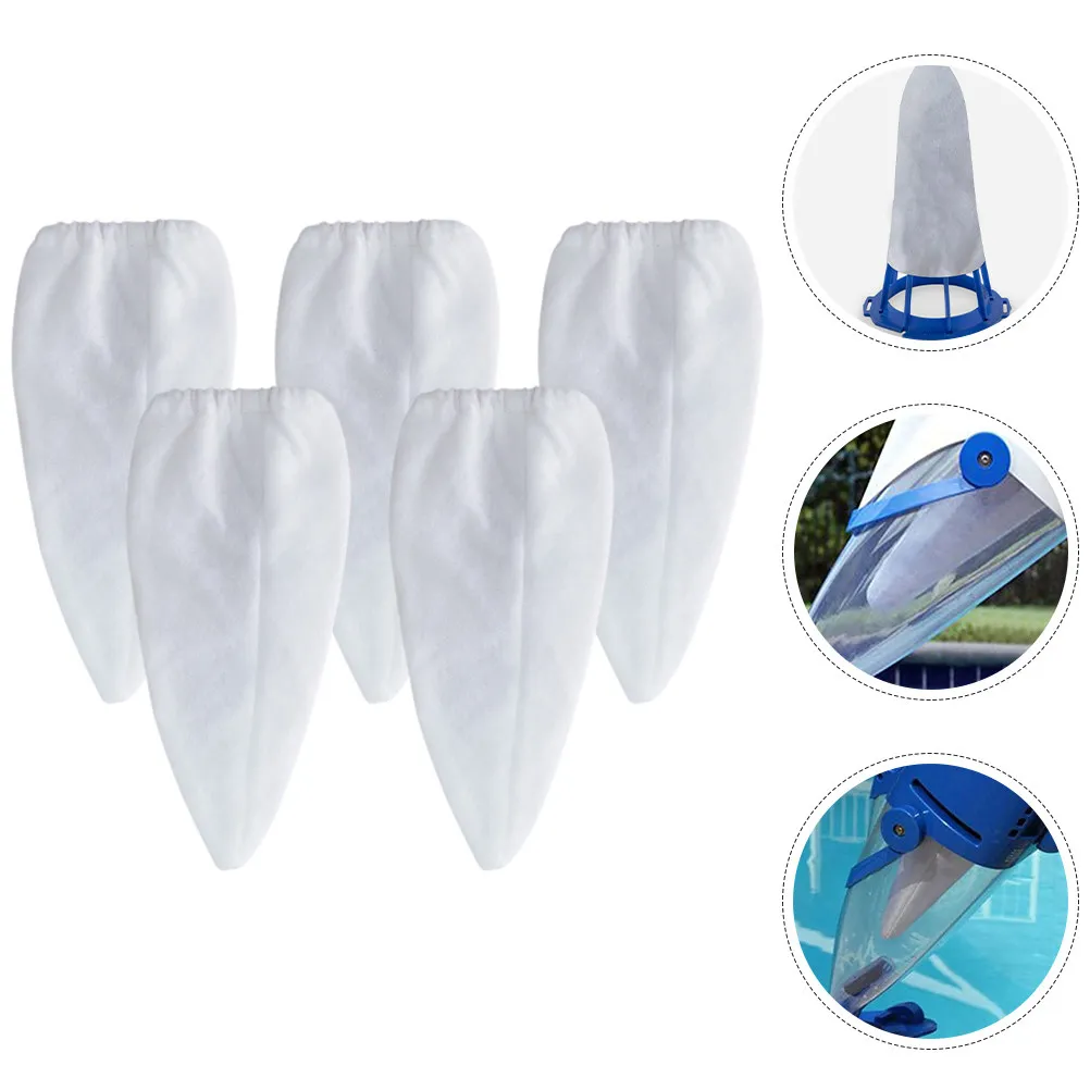 5Pcs Pool Filter Vacuum Replacement Bags Heavy Duty Pool Leaf Vacuum Accessories Replacement Filter Bags Portable