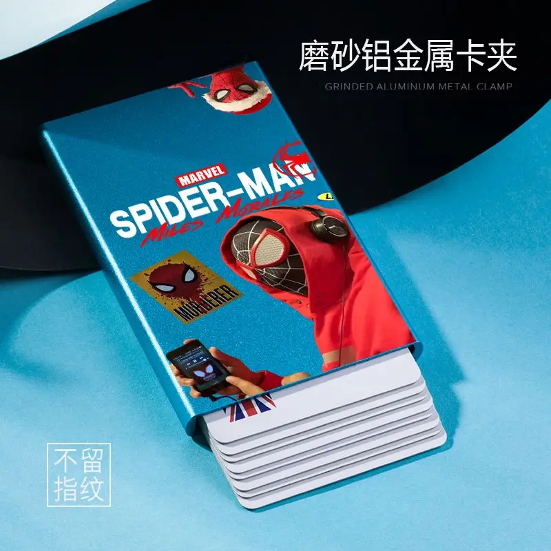 Marvel Spider-Man Automatic Pop-up Card Holder Cute High-looking Fashionable Simple Anti-degaussing Metal Card Holder Gift