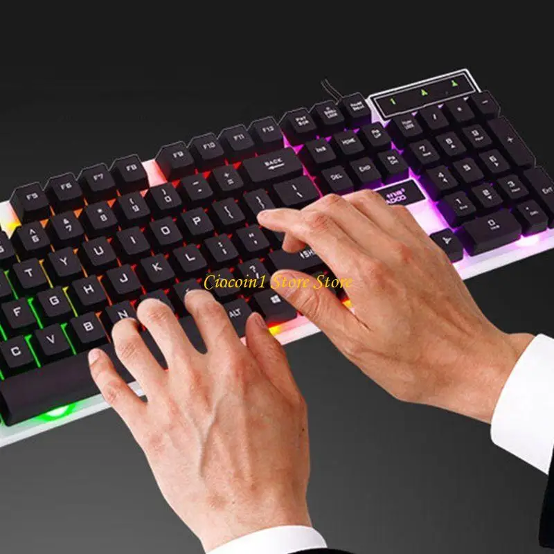 A3PC USB Mechanical Gaming -toetsenbord met chromatische kleurenverlichting voor pc -gamers