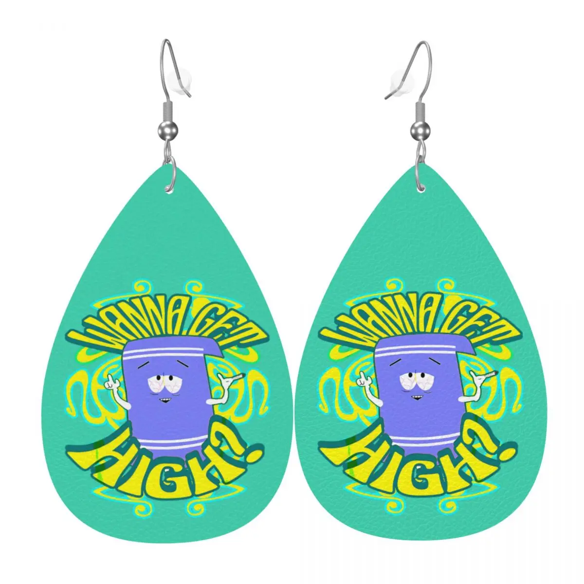 أقراط دمعة جلدية مخصصة للنساء أقراط جلدية موضة مضحكة كرتونية خفيفة الوزن للعطلات والحفلات