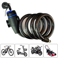 Length 85cm Bicycle Padlock Anti-theft Lock Steel Wire Cable Motorcycle Lock with 2 Keys Bicycle Chain Lock Cycling Accessories