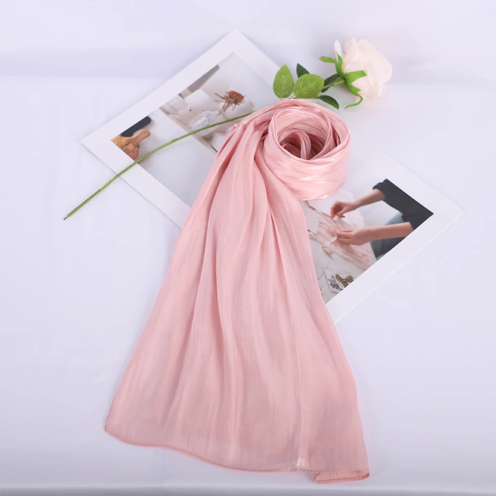 Elegant Shimmer Silk Hijabs for Women Classic Muslim Turban Shawls High Quality Ladies Long Headscarves Wraps Wholesale RIMAIRE