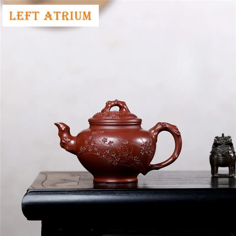 

280ml Elegant Yixing Purple Clay Teapots Handmade Pot Raw Ore Dahongpao Mud Kettle Chinese Zisha Tea Set Tea Items Ornaments Cha