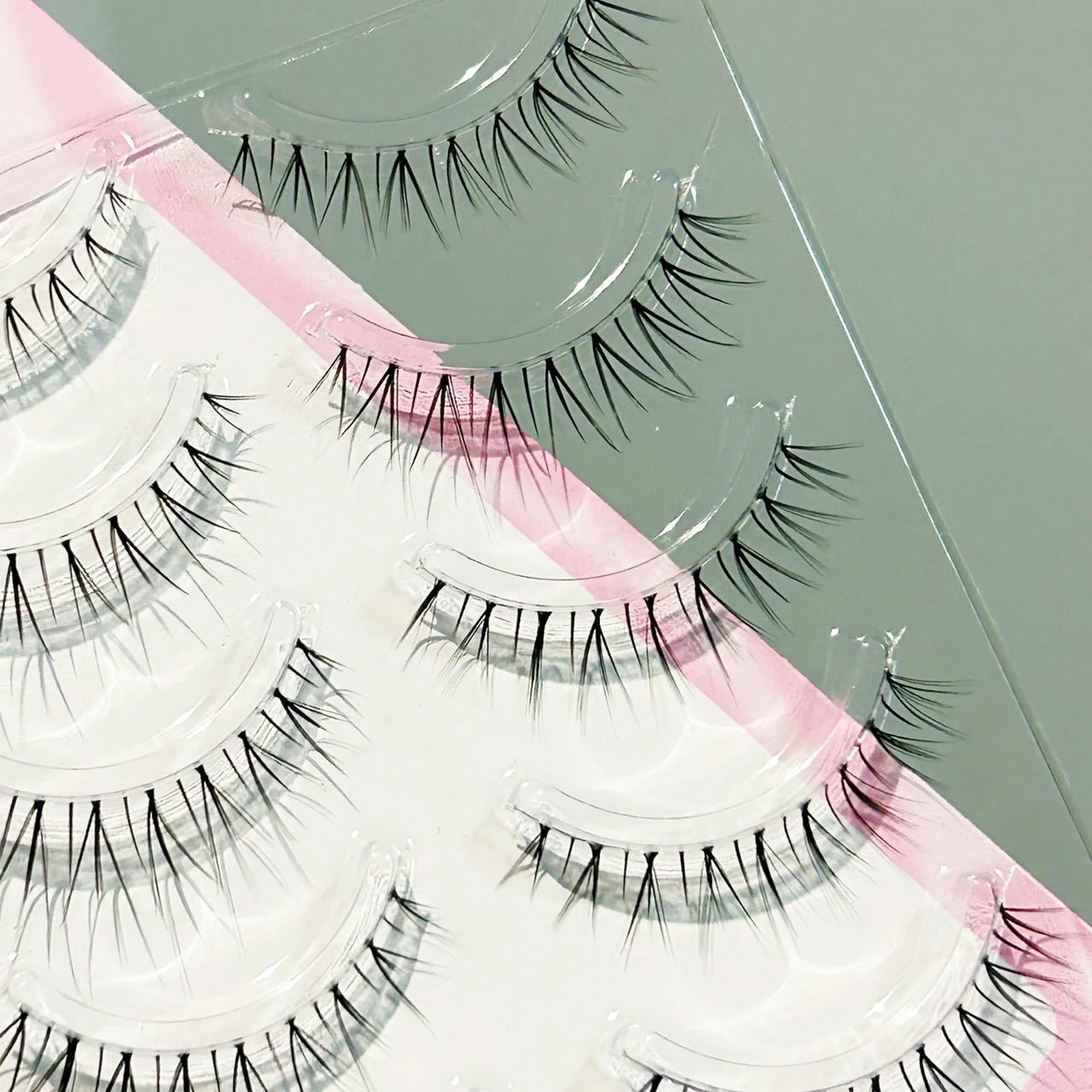 ขนตาปลอมแบบธรรมชาติ นุ่ม เบา รูปทรงตัววี ก้านใส สำหรับคอสเพลย์ ขนตาปลอมแบบเส้นหนา