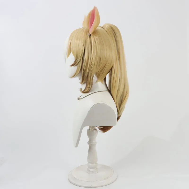 Uma Pretty Derby Chevalier Fidele Cosplay perruque oreille queue Durandal jaune brun cheveux synthétiques Halloween jeu de rôle fête pour les femmes
